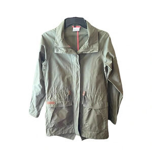Columbia women’s light utility jacket full zip drawstring SZ S sage army green